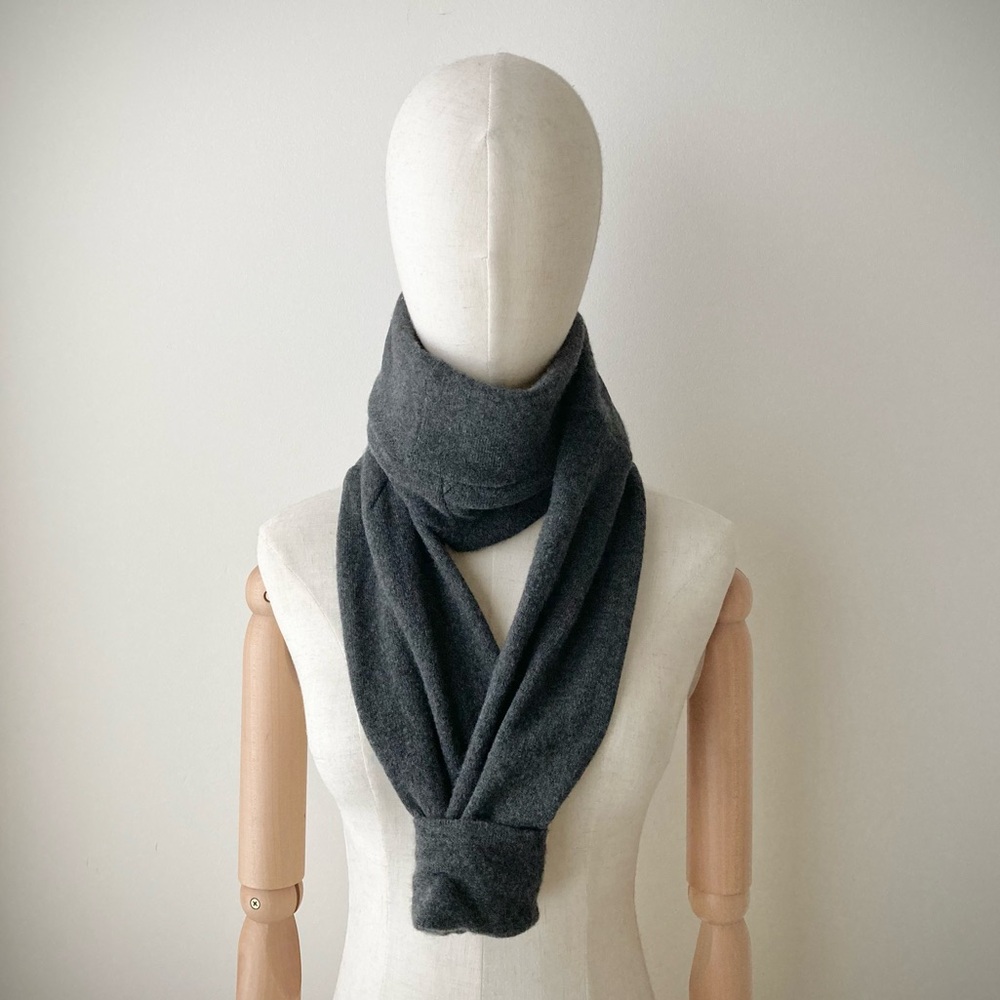joodito 100% cashmere sweater wrap scarf winter long warm neckwarmer stole gray